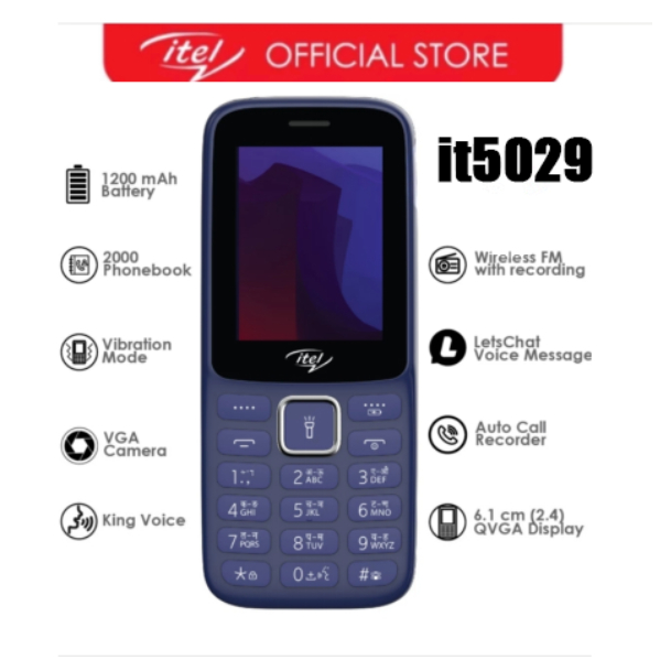 ITEL 5029 Keypad Phone 2.4 Inch Screen 1200mAh Shopee Philippines