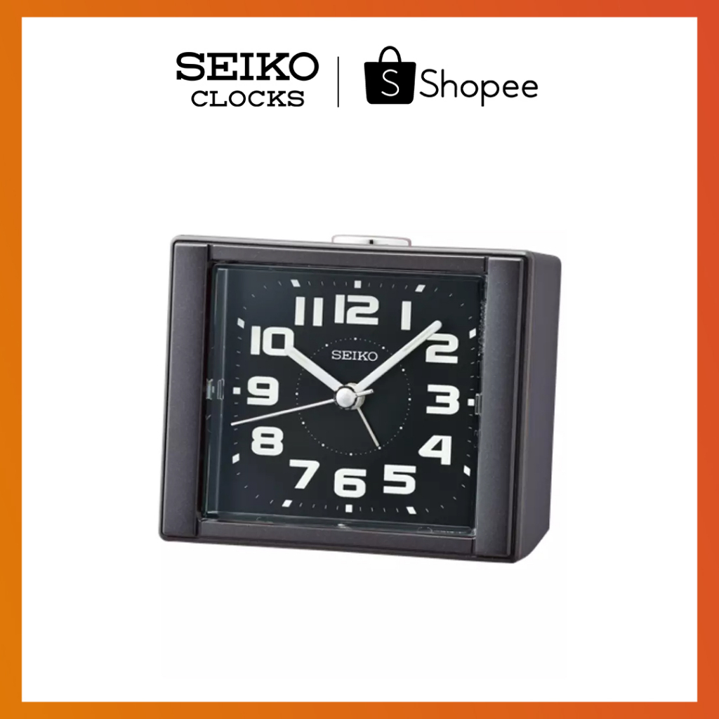 SEIKO ALARM CLOCK QHE189K, Bedside, Black Case, Quiet Sweep Seconds