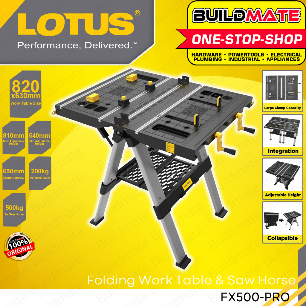 Buildmate x LOTUS Sawhorse Jobsite Table Wood Working Stand Lightweight ...