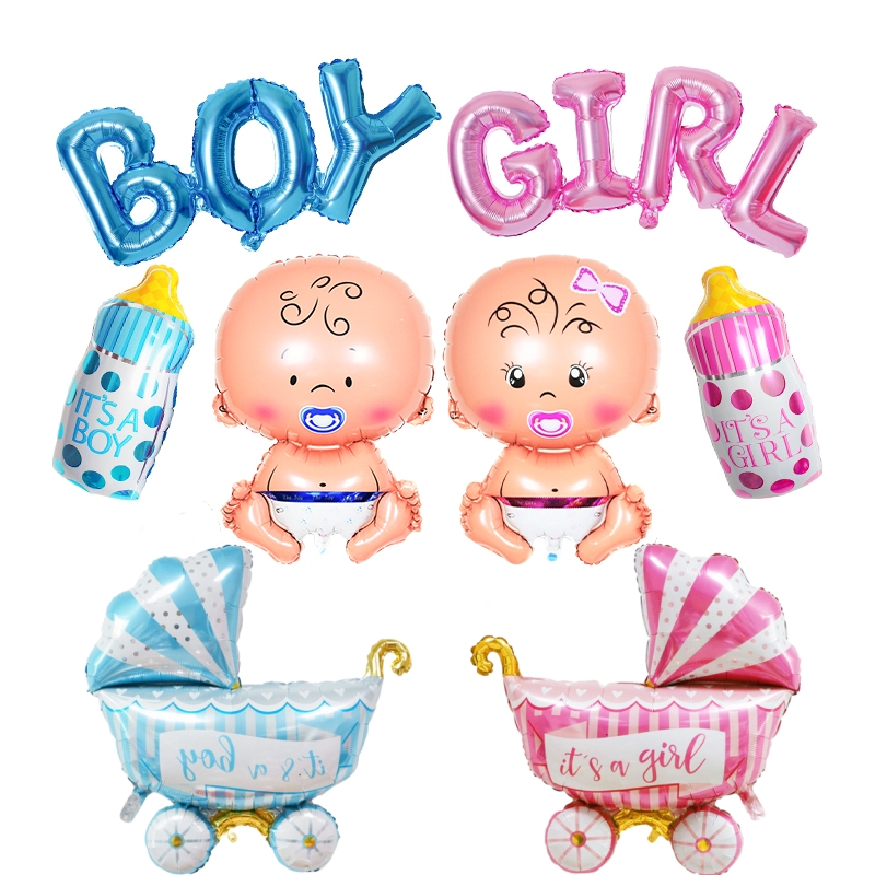 18inch Foil Balloons Baby Shower Pink Blue Theme Party Supplies Boy Or ...