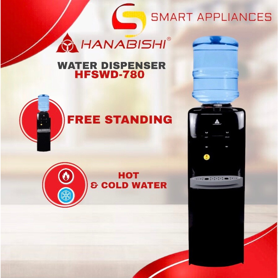 Hanabishi Water Dispenser Free Standing/Stand Type HFSWD780 Black