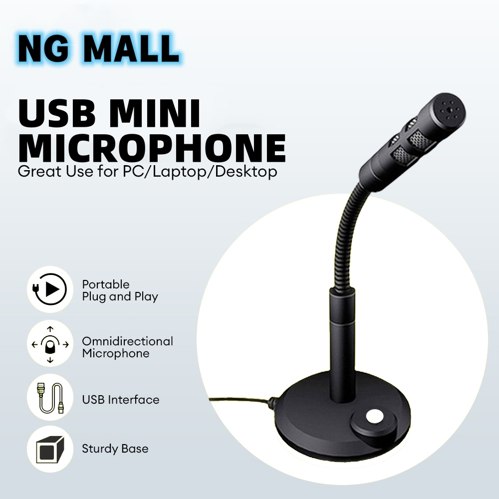 NG USB Desktop Microphone with Cover Plug Play PC Laptop Computer Mic ...