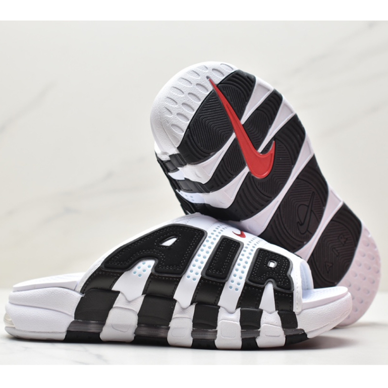 Nike AIR MORE Uptempo Slide “White Black” Sports Casual Sneakers slippers  Shoes for Men Women