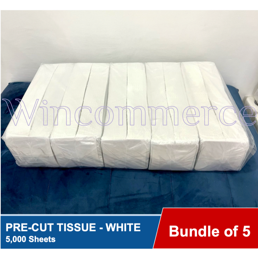 5,000 sheets Pre cut Tissue Paper 1,000 sheets per pack 5 bundles