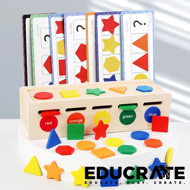 educratePH Shape Color and Pattern Sorting toy Wooden Nursery ...