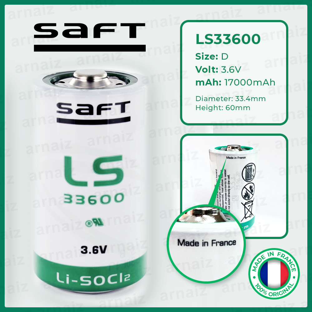 Saft LS33600 3.6v size D Lithium Battery - non Rechargeable | Shopee ...