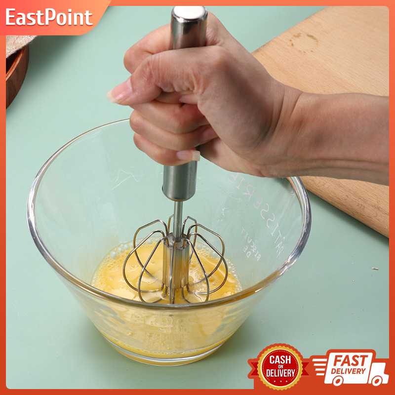 SemiAutomatic Egg Beater Manual Hand Mixer Stainless Steel Whisk Mixer Egg Beater Cream Frother
