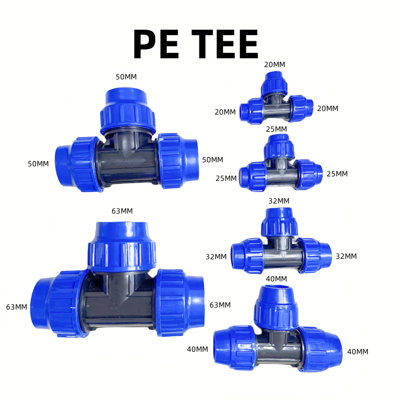 PE pvc hdpe Compression Fittings 1/2