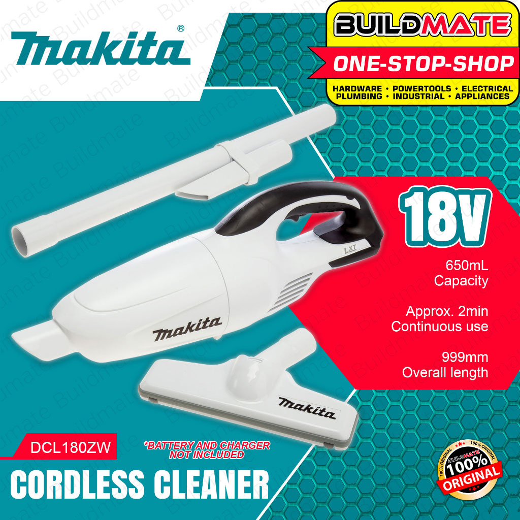 BUILDMATE Makita WHITE LiIon Cordless Vacuum Cleaner 18V 650ML Handheld Vacuum Cleaner DCL180ZW
