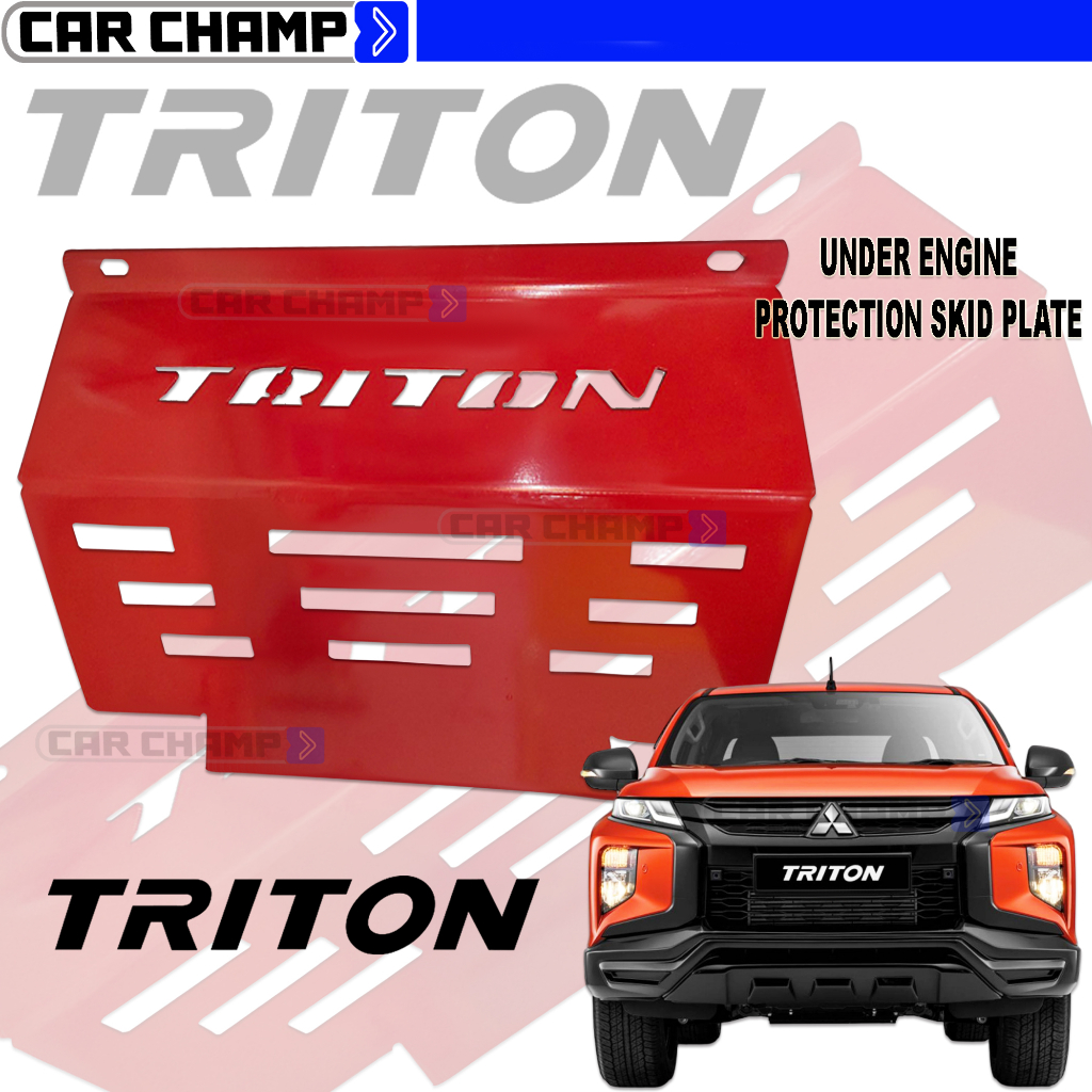 Mitsubishi Triton 2016 to 2021Under Engine Protection Skid Plate Red