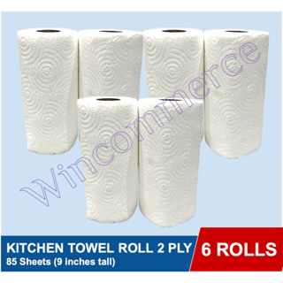 Disposable Bamboo Paper Hand Towels for Kitchen, Cleaning (110 Sheets/Roll,  4 Rolls)