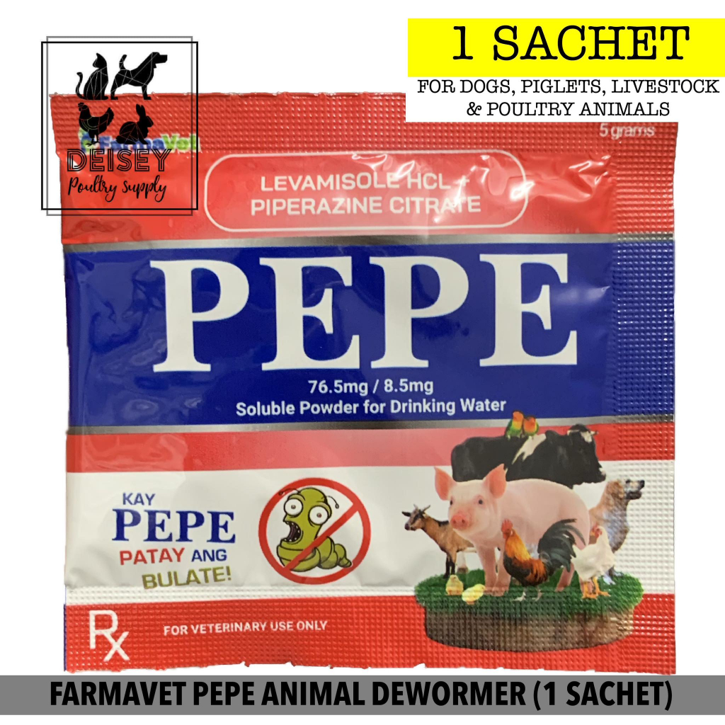 FARMVET PEPE SOLUBLE POWDER DEWORMER FOR DOG, CHICKEN, PIGS 5GRAMS (1