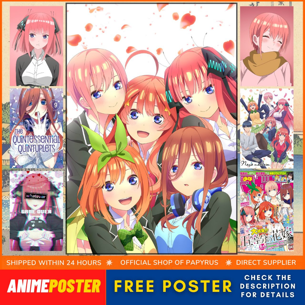 The Quintessential Quintuplets Anime Official Poster A4 Posters Paperrica Shopee Philippines