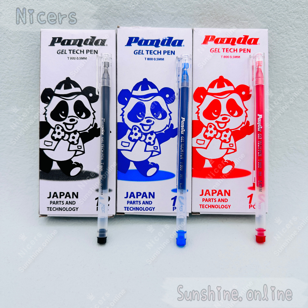 Panda Original 12pcs Gel Tech Pen 0.5mm Sign pen Gel Pen #T800 | Shopee ...