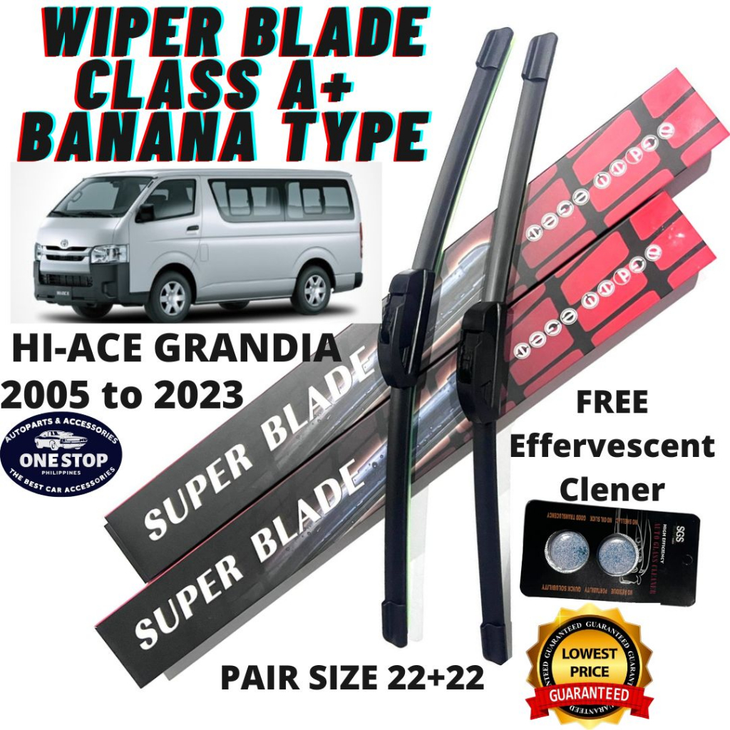 WIPER BLADE CLASS A+ HIACE GRANDIA 2005 TO 2023 (FREE)WINDOW CLEANER