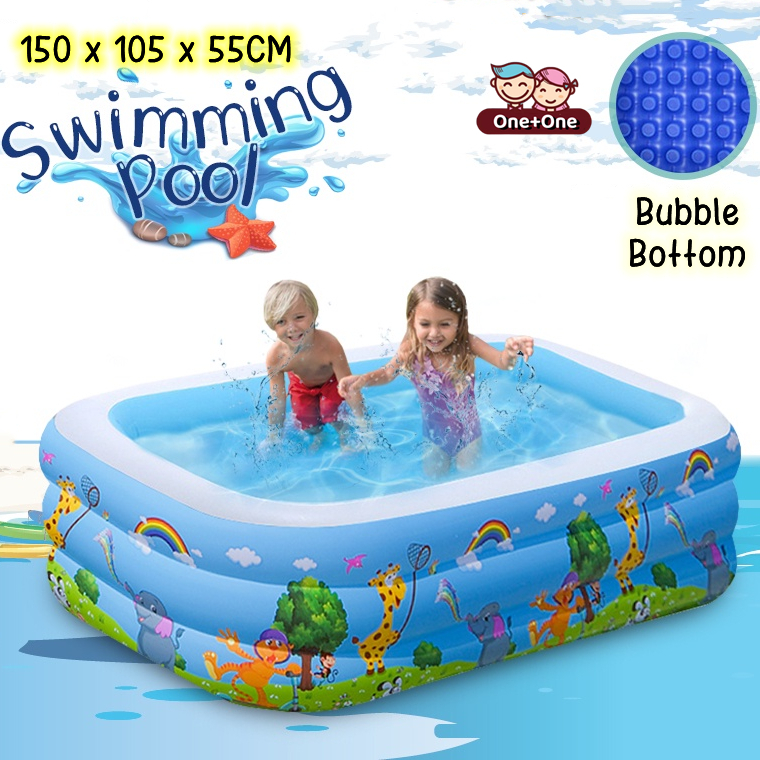 Inflatable Rectangular Swimming Pool Kids Thickened Durable Swimming ...