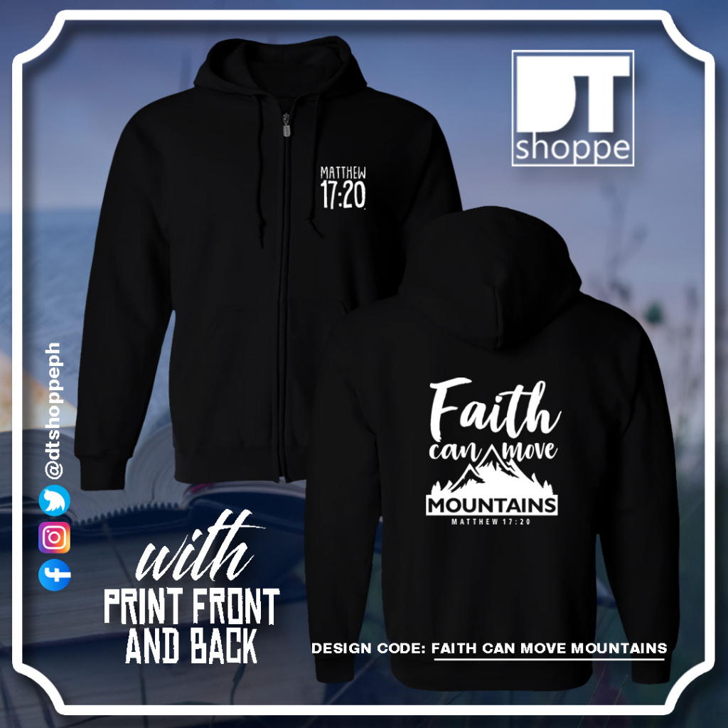Bible Verses Hoodie Faith Can Move Mountains Matthew 17 20 Shopee Philippines