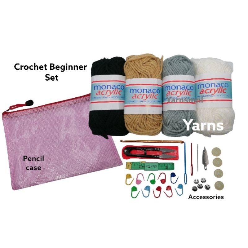 CROCHET FOR BEGINNERS SETS, starter kit Shopee Philippines