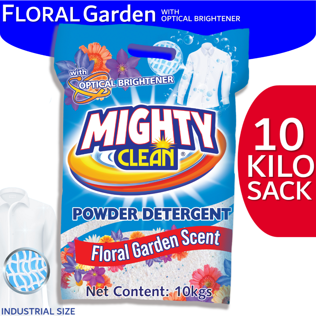 Mighty Clean Detergent Powder Floral Garden Scent With Optical