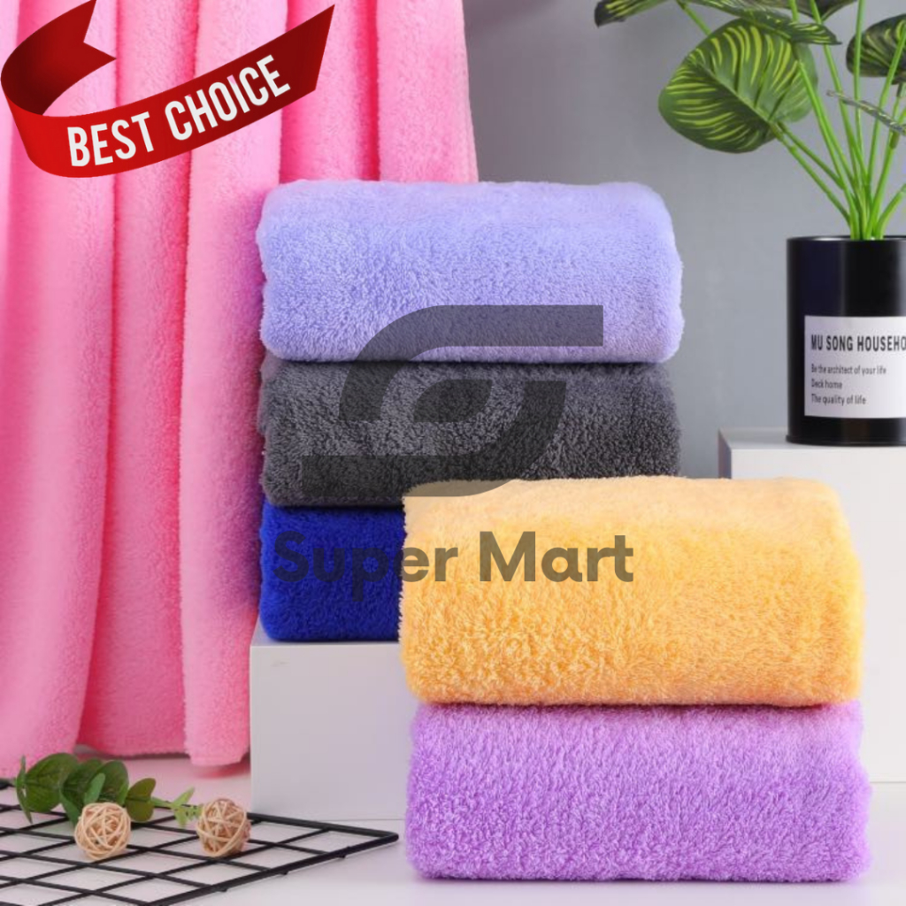 Sm Premium Microfiber Plain Quick Dry Cannon Bath Towel Tuwalya 70x140cm Shopee Philippines 7414