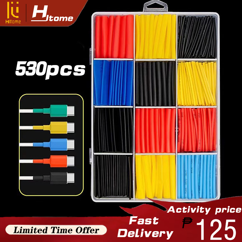 530pcs/164pcs Heat Shrink Tubing Insulation Shrink Tubing 2:1 Wire and ...