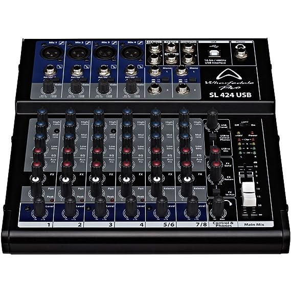 Wharfedale Pro SL 424 USB Mixer with 4 Mic, AUX and USB Shopee