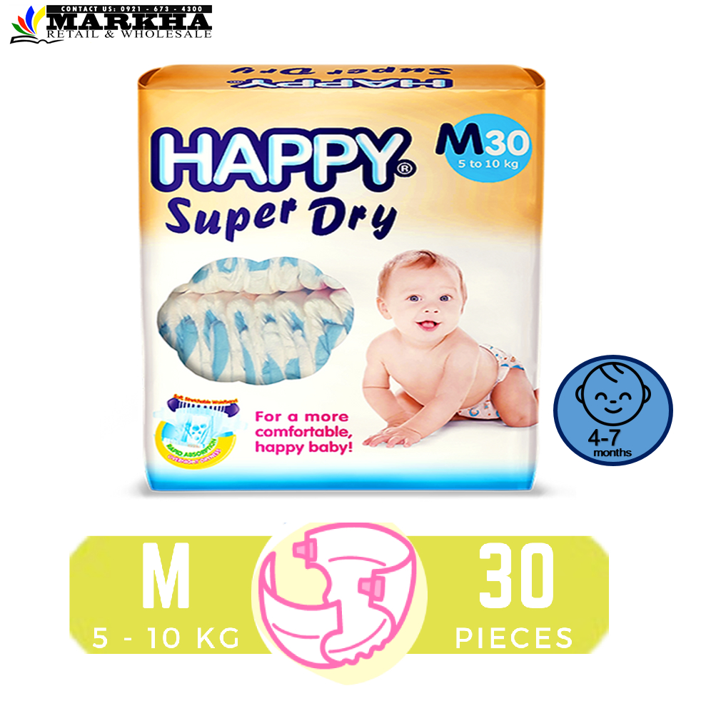 HAPPY BABY SUPER DRY MEDIUM DIAPER x30pcs