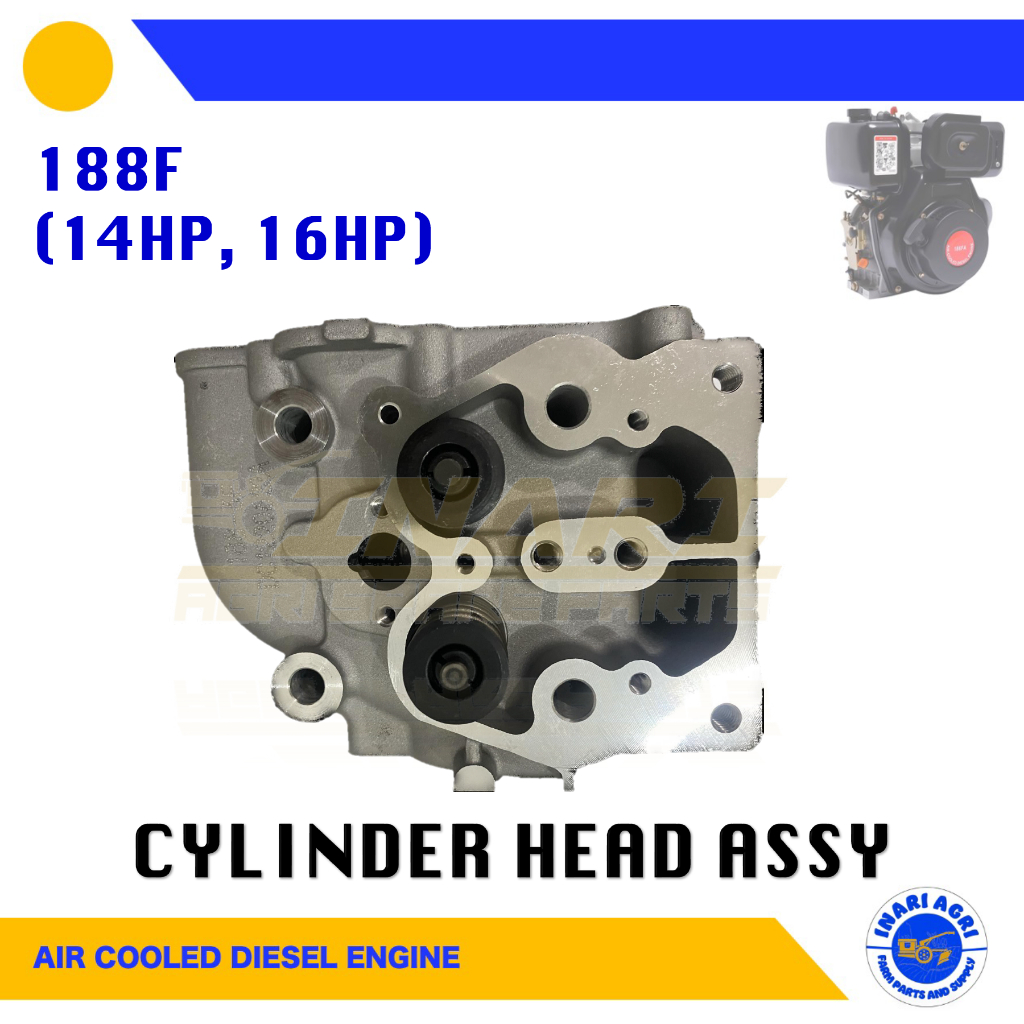 CYLINDER HEAD ASSY 188F 14HP 16HP AIR COOLED DIESEL ENGINE | Shopee ...