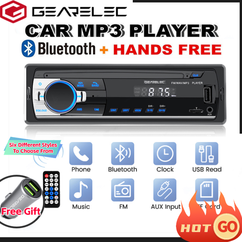 GEARELEC JSD520 1Din Car Radio Receiver Car Stereo Bluetooth AUX Input