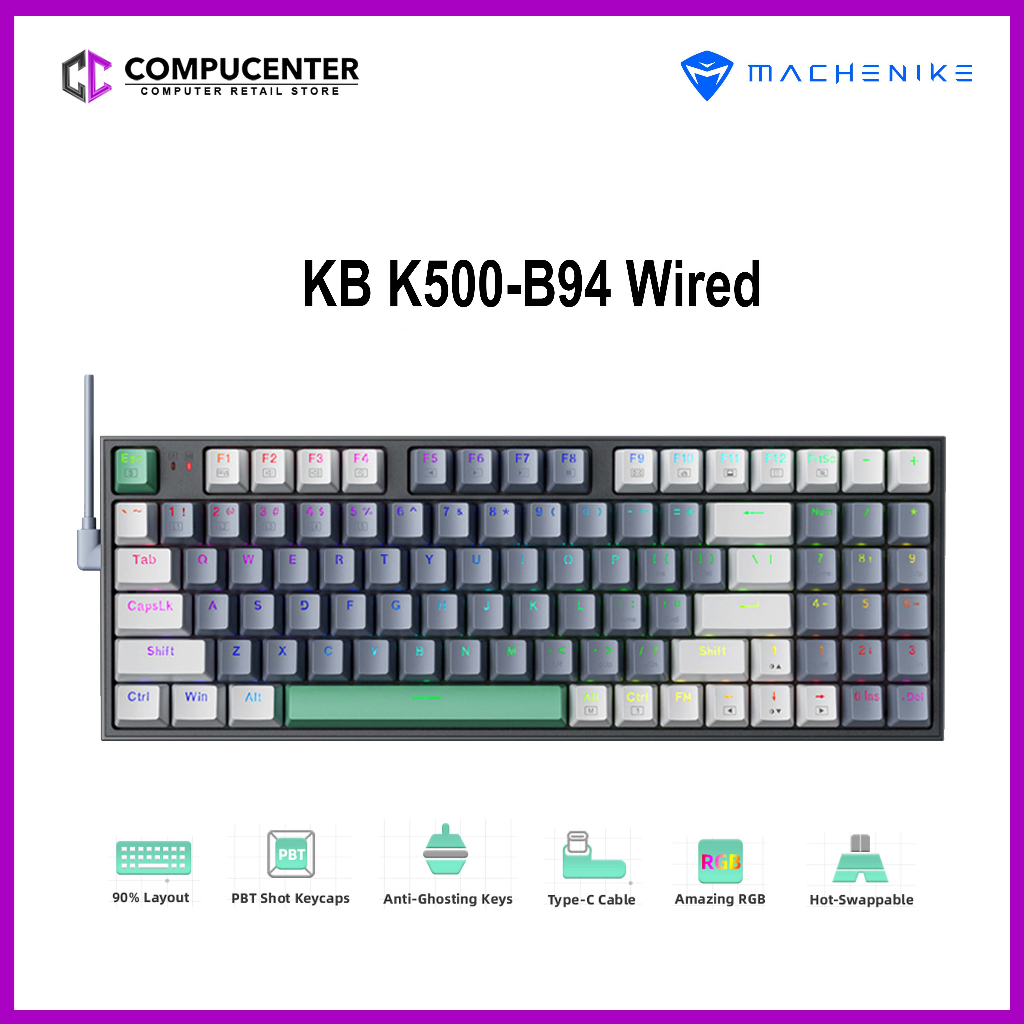 Machenike Keyboard KB K500-B94 Wired | Shopee Philippines