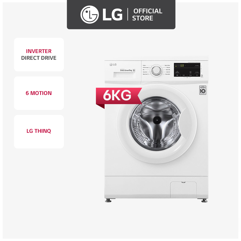 [TOP PICK] LG Washing Machine Front Load 6.0kg Wash Capacity FM1006N3W