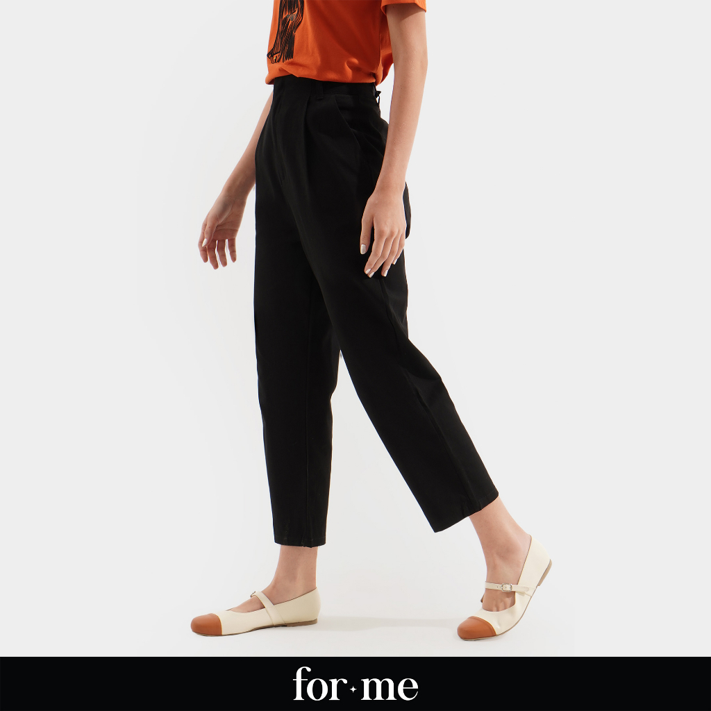 ForMe Closet Staples Pleated Ankle Length Trousers Pants for Women ...