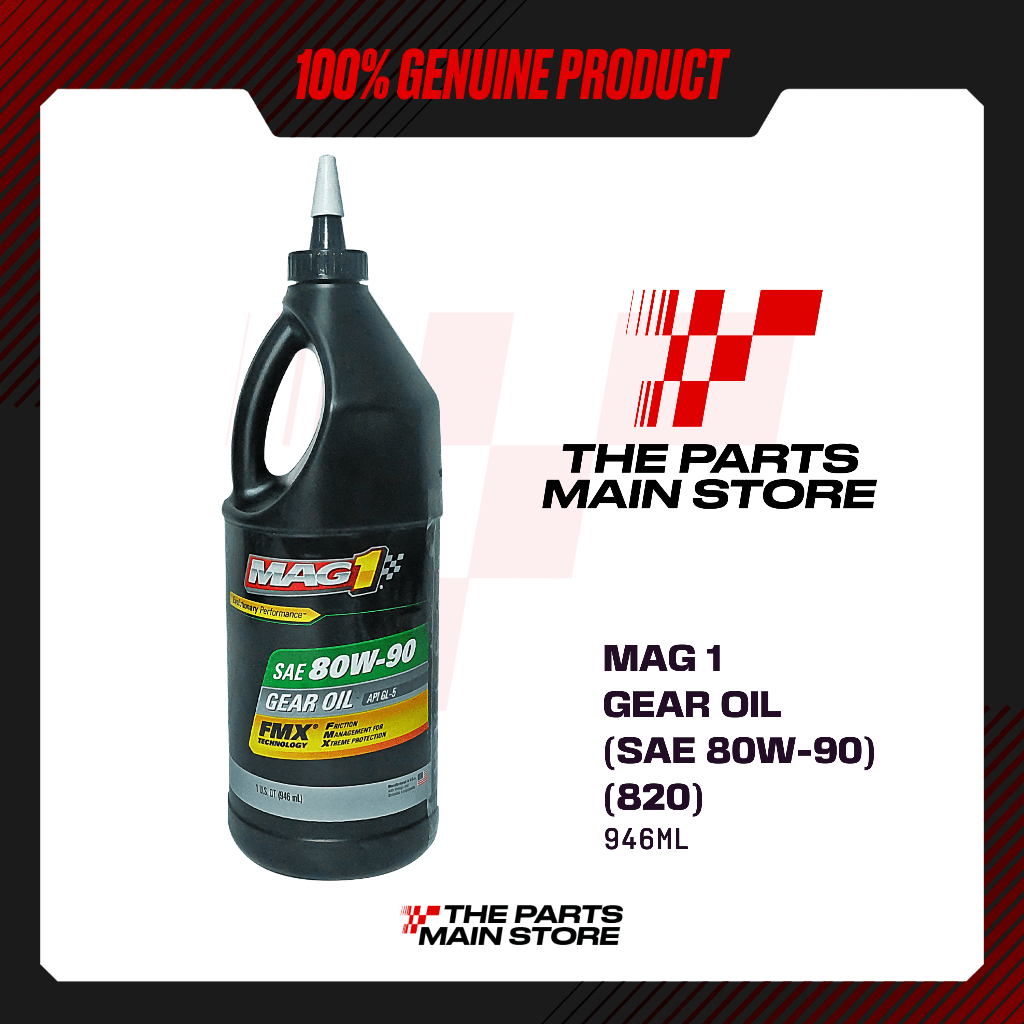 MAG 1 GEAR OIL CONVENTIONAL/MINERAL API GL5 SAE 80W90 820 (1qt