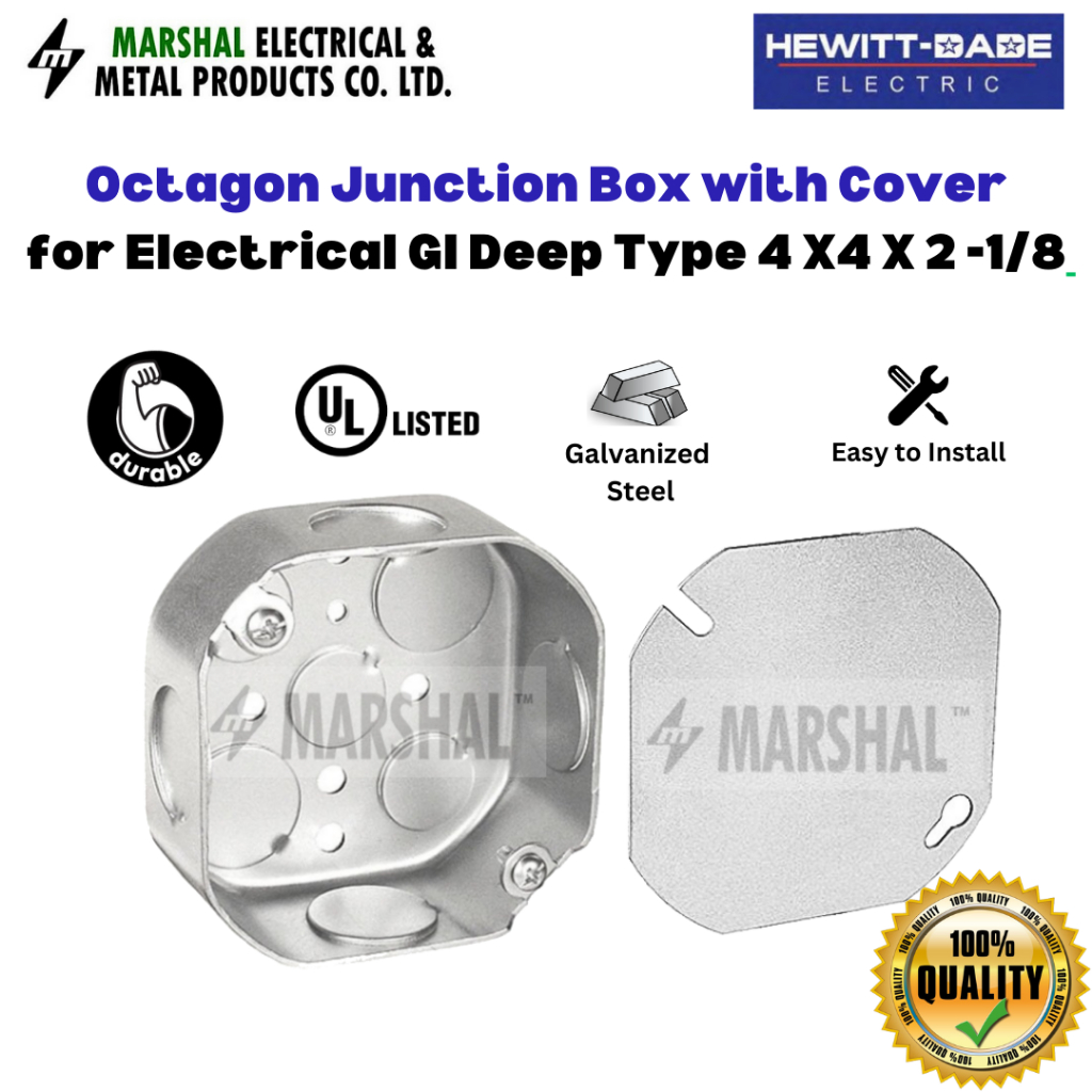 HEWITT DADE Electric Octagon Junction Box with Cover for Electrical