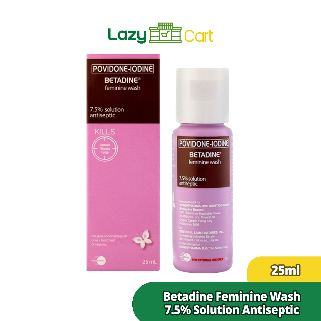 Lazycart 25ml Betadine Feminine Wash 7.5 Antiseptic Solution Shopee Philippines