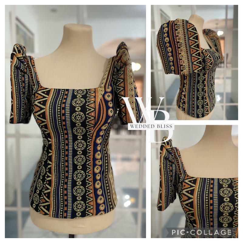 INABEL BLOUSE — MODERN FILIPINIANA TOP ETHNIC DESIGN | Shopee Philippines