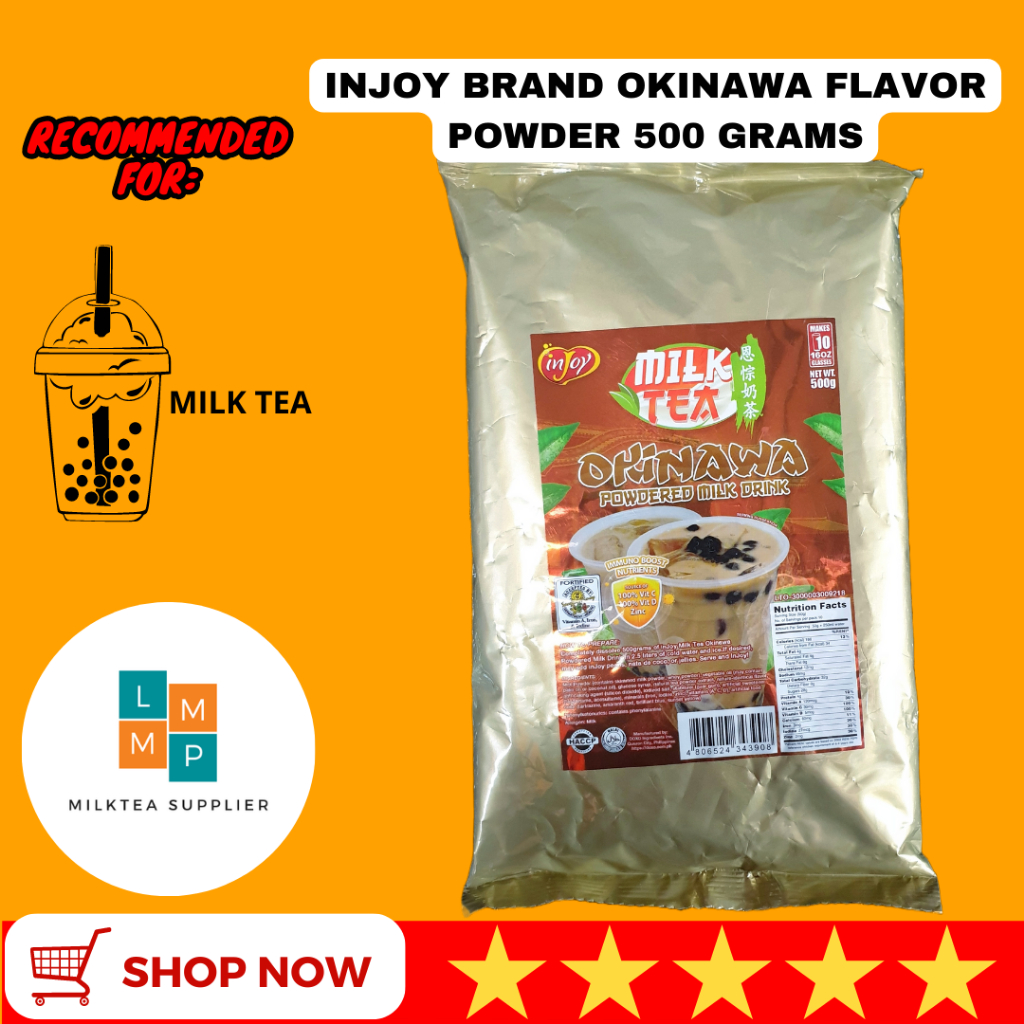 Injoy Okinawa Milk Tea Flavor Powder 500g Instant Powdered Milk Tea