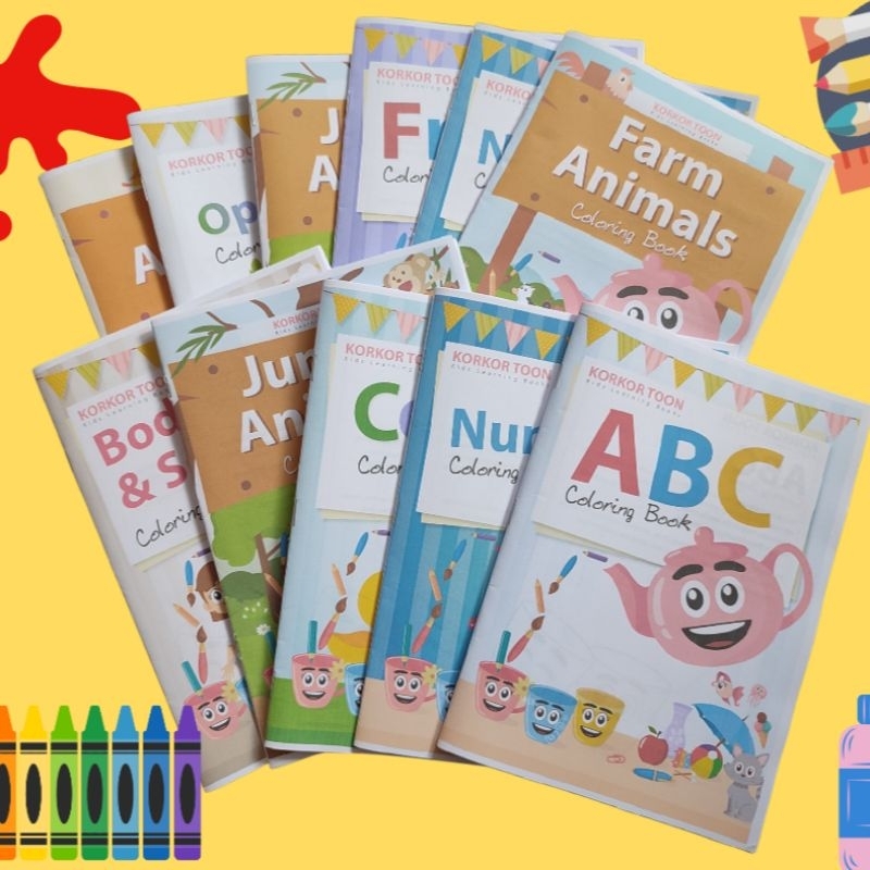 Coloring Booklets for Kids (free random design sticker) | Shopee ...