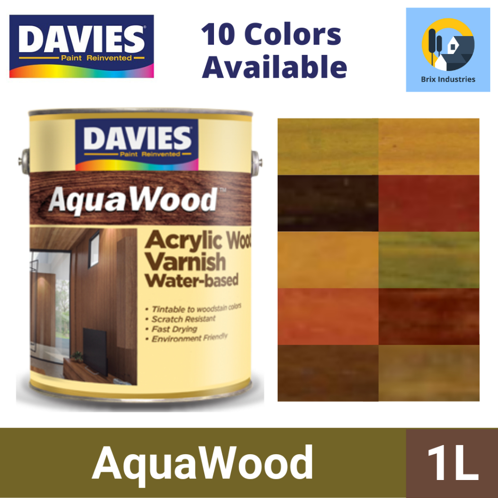 Davies AquaWood Acrylic Wood Varnish WaterBased 1 Liter GLOSS and