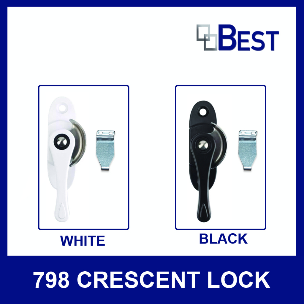 Center lock 798 Series Crescent lock with hook 38 for sliding window