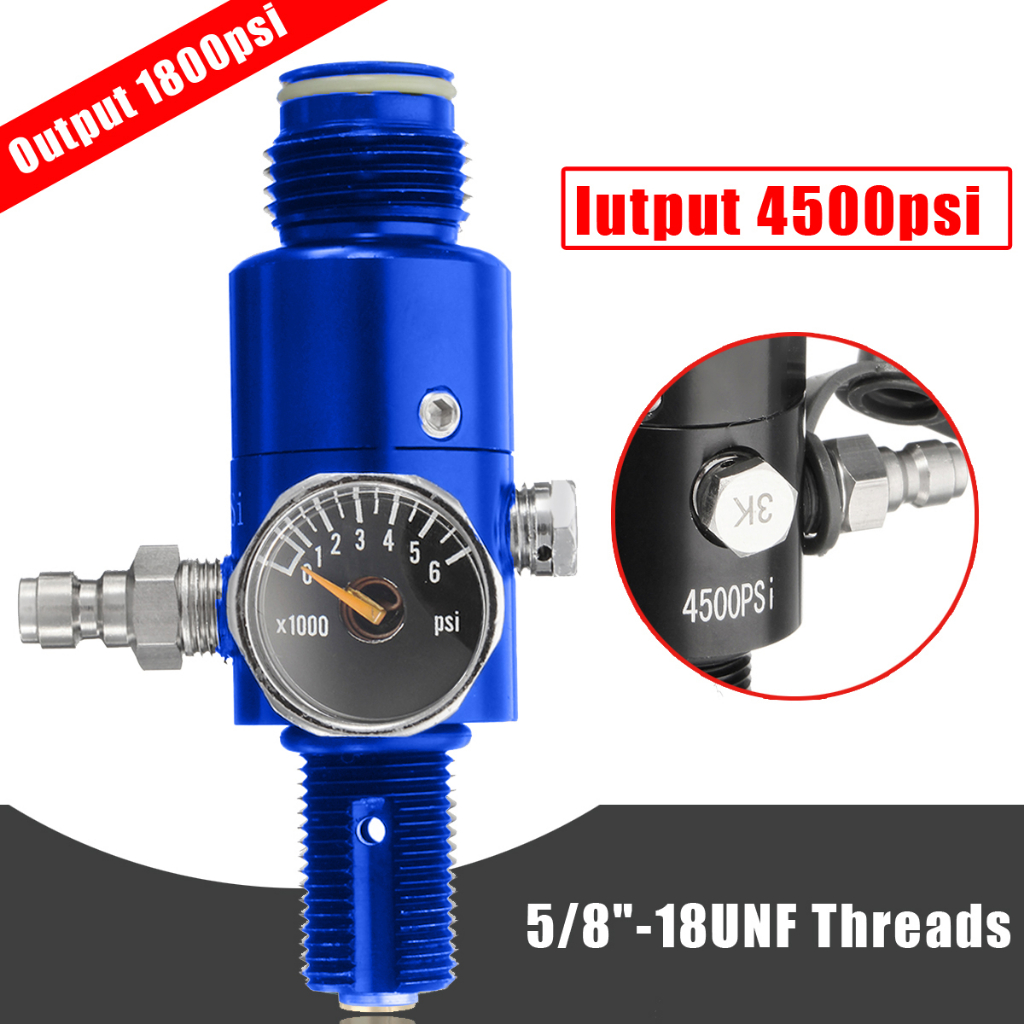 Regolatore del cilindro del serbatoio dell'aria compressa HPA Usca regolabile 0-2800psi (0-195bar) Valvola a spillo 300bar 5/8-18UNF o M18*1.5 Immersione  13