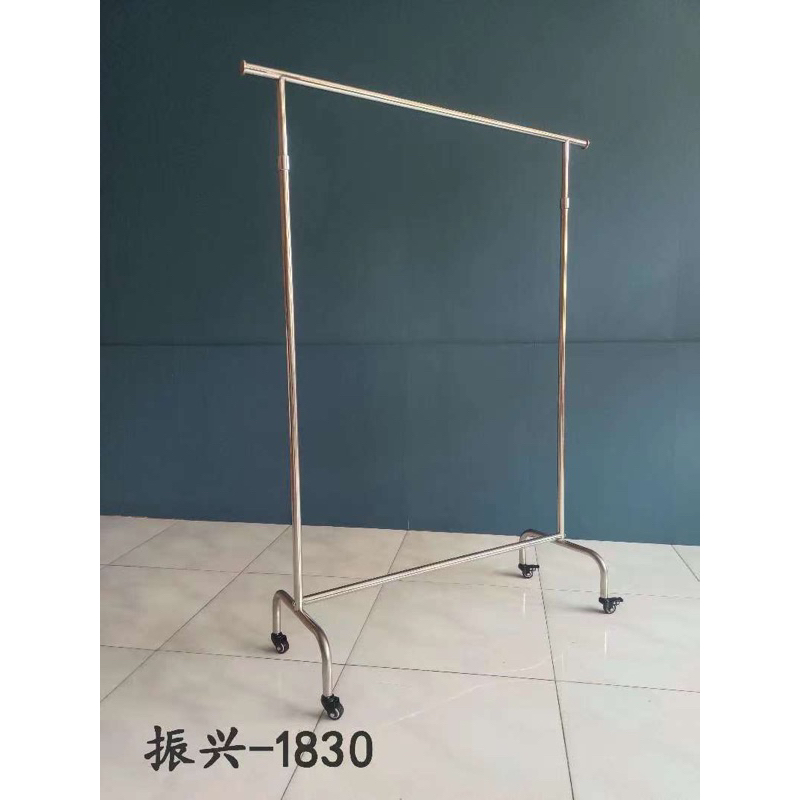 Stainless Steel Single Rod Drying Rack Clothing Store Display Rack ...