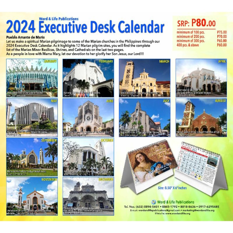 EXECUTIVE DESK CALENDAR 2024 8.5 x 8 Inches Shopee Philippines