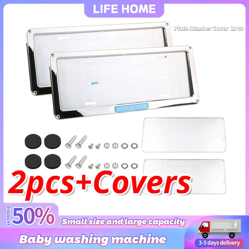 Plate Number Cover License Plate Frame with Cover Chrome Stainless