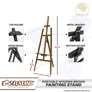  Wooden Easel Stand, 6 Size Choose Tripod Art Display Stand for  Adults, Adjustable Canvas Holder, Screw Adjustable, for Painting Displaying  - 18x24cm