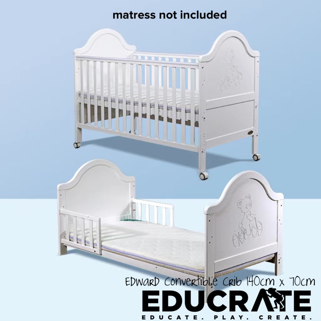 educratePh Edward Convertible newborn Crib to Toddler bed to co