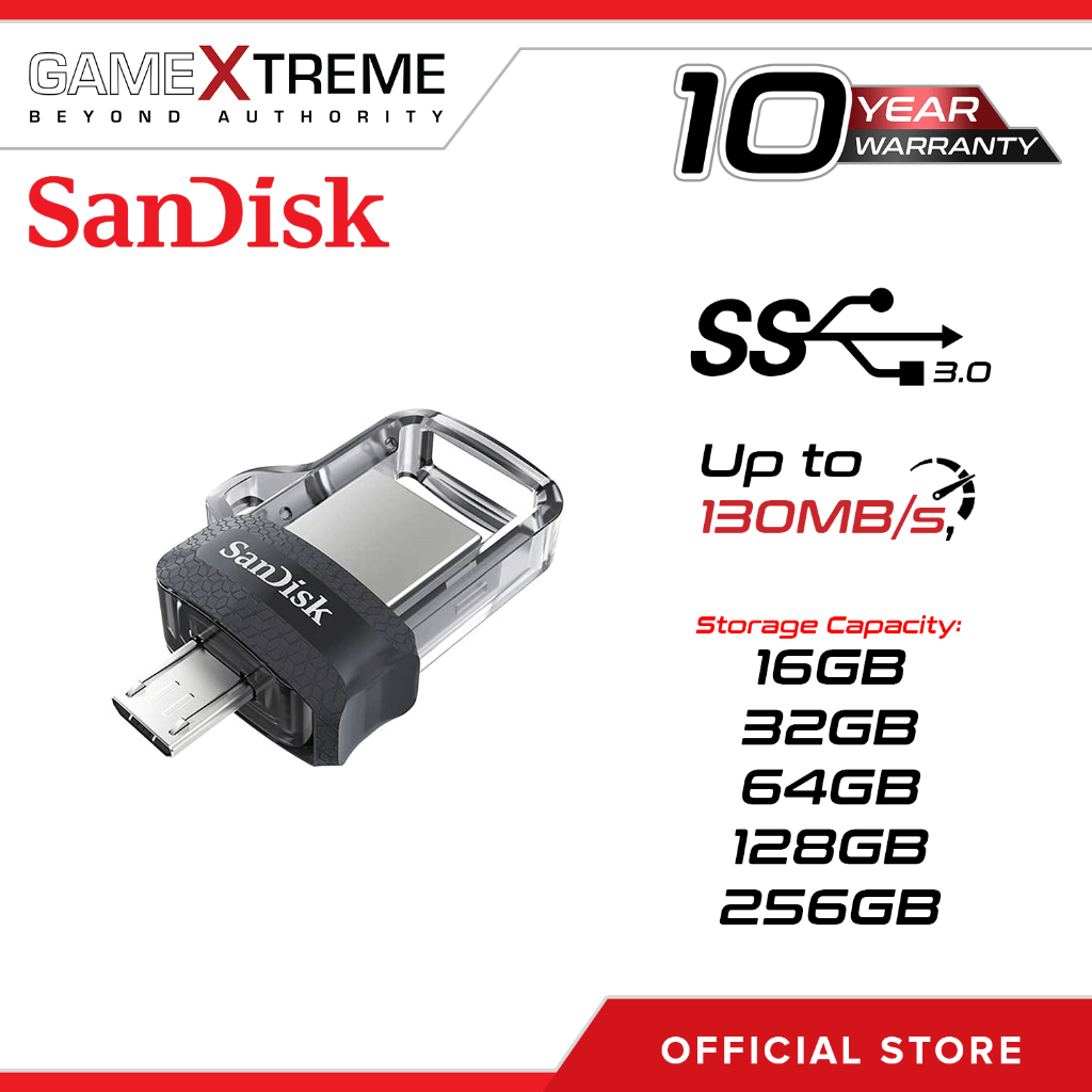 SanDisk Ultra SDDD3 16GB/32GB/64GB OTG/USB Dual Flash Drive M3.0 ...