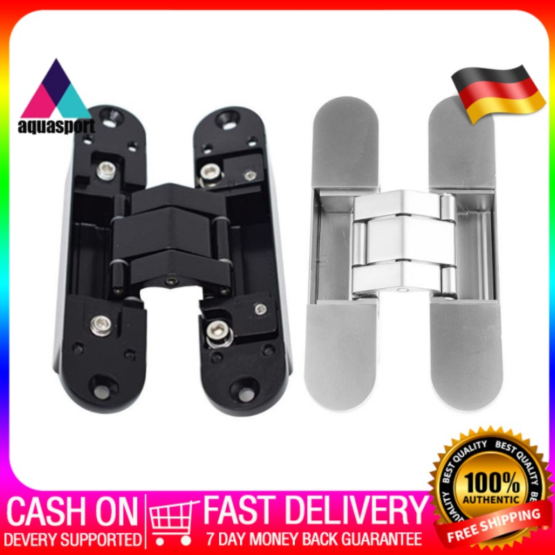 Aquosport 2PCS Hidden Door Hinges Invisible Hinges Concealed Hinges Zinc Alloy 180 Degree Swing