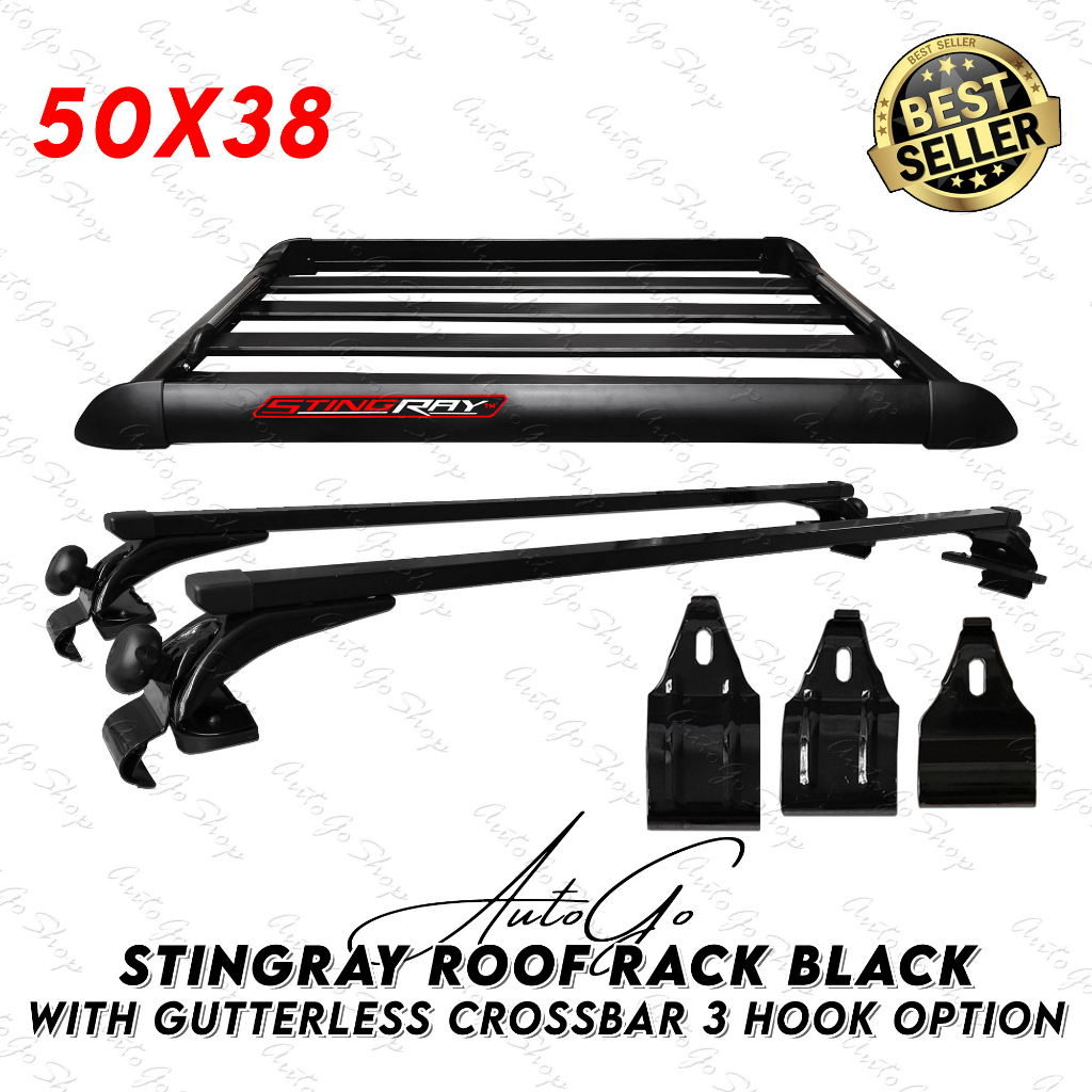 50x38 Inches STINGRAY Roof Rack / Roof Basket and Gutterless Crossbar 3 ...