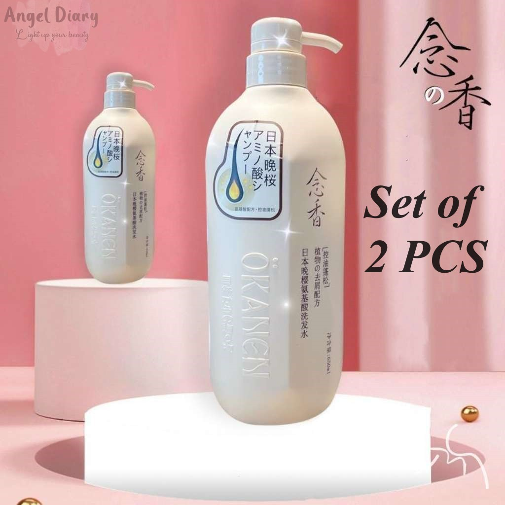 Okanen Japan Sakura Shampoo & Body Wash with Amino Acids Scalp Care Gentle Oil Control 650 ML